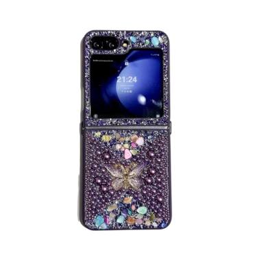 Imagem de GUAYQAT Capa brilhante para Samsung Galaxy Z Flip5/6, capa de telefone dobrável com design de diamante de pedra brilhante de luxo para mulheres e meninas, capa fofa para Galaxy Z Flip 6 (Z Flip 5)