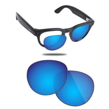Imagem de Fiskr Lente de substituição compatível com óculos Ray-Ban Meta Headliner RW4013 (Gen 2) 50 mm AI, resistente a impactos e ajuste perfeito, Azul gelo, Tamanho �nico