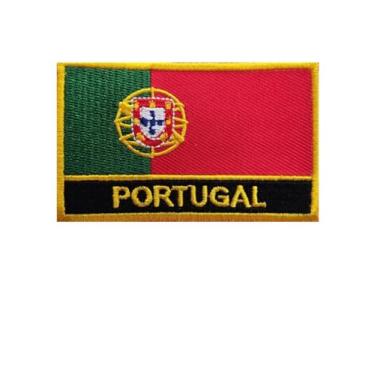 Imagem de XIAOYATOU 1 emblema bordado da bandeira de Portugal PSC, passar, 8 x 5 cm, vermelho e preto (Portugal)