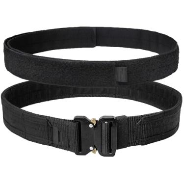 Imagem de KDKDXV Cinto de batalha tático de 4,4 cm - com cinto interno de 3,8 cm, cinto de nylon Molle de liberação rápida para combate, cintos de serviço (M)