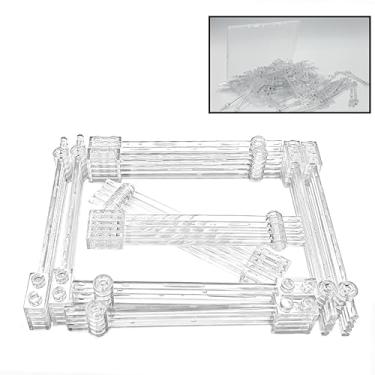 Imagem de 100 peças de acessórios transparentes, barra transparente de 12 L com extremidade de placa de 1 x 2 pinos vazados e 1 x 1 redondo, compatível com legoes Parts e principais marcas