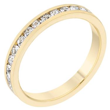 Imagem de Kate Bissett Pulseiras de eternidade de cristal Swarovski empilháveis com pedra do mês de nascimento, Cristal