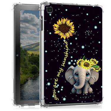 Imagem de BEOTIWAD Capa transparente para tablet de elefante e girassol para Samsung Galaxy Tab A7 Lite 2021 de 8,7 polegadas (SM-T220/T225/T227), capa traseira de TPU transparente fina à prova de choque para