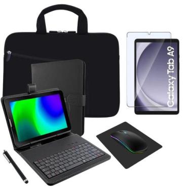 Imagem de Capa Teclado p/ Tablet Samsung Galaxy Tab A9 8.7"+ Película + Mouse Bl