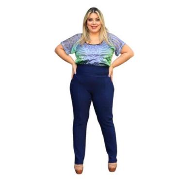 Imagem de Calça Legging Plus Size Montaria Gorgurão Canelado Com Bolsos - Remane