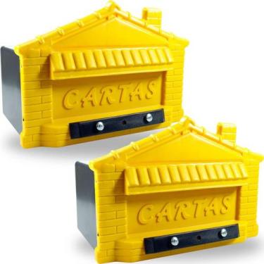 Imagem de 2 Caixa Embutir Ou Portão Casinha Tijolinho Pvc Muro - Jlk Plasticos