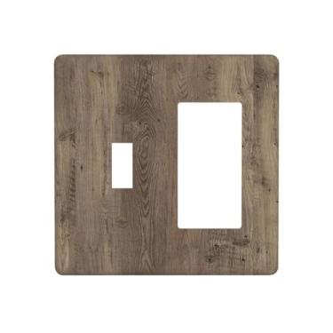 Imagem de Nadoabtm Capas de tomada rústica textura de grão de madeira marrom 1 interruptor 1 interruptor de interruptor elétrico placa de parede placa decorativa para decoração de quarto e casa