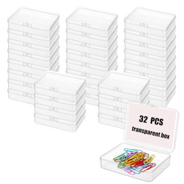 Imagem de Caixa de giz de cera de plástico com 32 peças, suporte de giz de cera transparente com tampa, organizador de giz de cera, recipientes de armazenamento para estudantes, material de escritório, 11 x 8