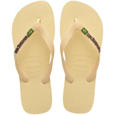 Imagem de Chinelo Havaianas Brasil Logo Encardida - Bege - 45/46-Masculino