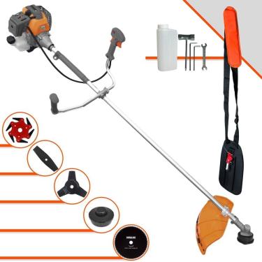 Imagem de Roçadeira Aparador de Grama Tekna RL430-P À Gasolina 2T 43cc 1,7HP Completa 5 Opções de Corte Com Facas 2 Pontas, 3 Pontas, 6 Pontas, 80 Dentes