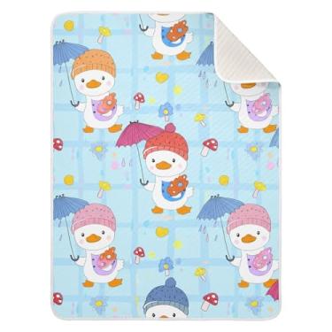 Imagem de WELLDAY Capas de chuva de patos, cobertor de bebê, ultramacio, aconchegante, infantil, recém-nascido, para carrinho de bebê, 76 cm x 101 cm, unissex