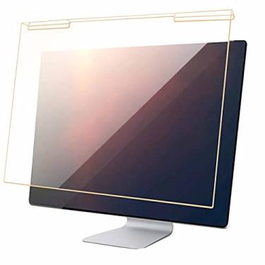 Imagem de uhyOHF Painel de proteção de tela de computador de mesa dourado, painel de bloqueio anti-azul e anti-ultravioleta, filtro de monitor de proteção ocular, tipo suspenso, 61.0 cm (48.3 cm (391 x 320)