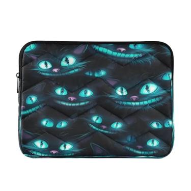 Imagem de Wassud Capa para laptop de 35,5 cm com olhos azuis brilhantes à prova de choque à prova d'água de poliéster para notebook e tablet