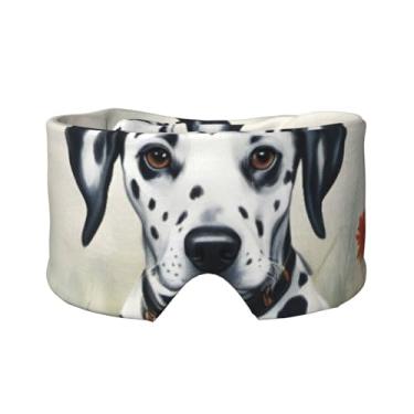 Imagem de Máscara de proteção para olhos e orelhas com estampa dálmata respirável, ajustável, blecaute, confortável