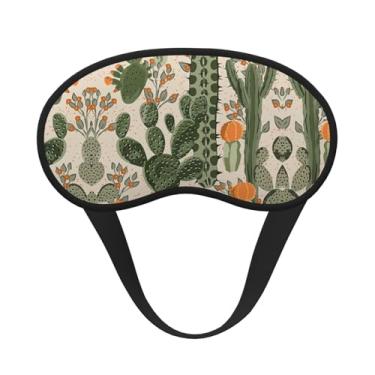 Imagem de Máscara de dormir blackout com estampa de cacto verde, máscara para os olhos, capa de luz macia, para dormir, meditação, viagem, ioga