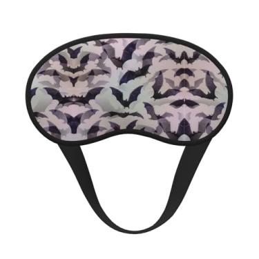 Imagem de Máscara de dormir blackout com estampa cinza morcegos de Dia das Bruxas, máscara para os olhos, leve, macia, para dormir, meditação, viagem, ioga