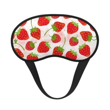 Imagem de Máscara de dormir blackout com estampa de morango, máscara para os olhos, leve, macia, para dormir, meditação, viagem, ioga