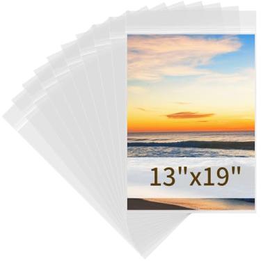 Imagem de Svaldo Pacote com 100 sacos plásticos transparentes, 33 x 48 cm, sem ácido, 1,57 mil (lado único) capas protetoras de jornais resistentes e espessas, capas de plástico transparente para papel