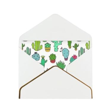 Imagem de SKKNT Adoráveis cartões de felicitações com impressão suculenta para todas as ocasiões, convites de festa de aniversário de casamento, 12,7 x 15,2 cm