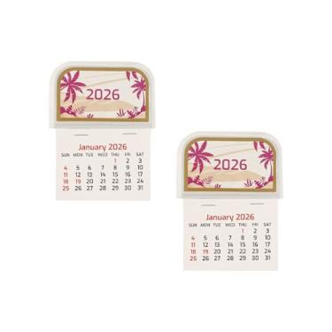 Imagem de 2 peças 2026 Mini Stick On Desk Flamingo Design Pequeno Mensal Pegador e StickSchedule Calendário Organizador para Geladeira, Parede, Carro, Casa Escritório, Escola, Presentes de Natal Fofos Amigos