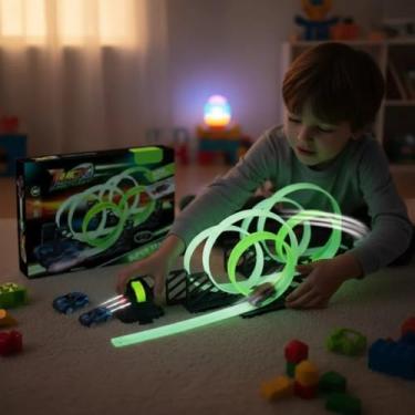 Imagem de Pista Radical com Carrinho Fricção e Iluminação Dupla Volta 360º Looping Brilhante Infantil