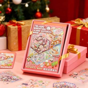 Imagem de 45 PCS 3D Sticker Scene Book,Therapy for Adults with Precision Tweezers,Include 20 Beautiful House Isometric 3D Space DIY Scene Cute Art Stickers Book(Style 2)