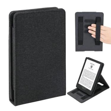 Imagem de Capa flip 15.2 cm novo Kindle 11ª geração 2024/2022, capa com suporte de couro PU leve com duas alças de mão e hibernar/despertar automático para Amazon Kindle de 6 polegadas versão 2024/2022