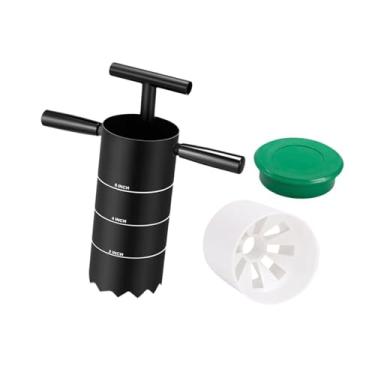 Imagem de YIJU Cortador de buracos de golfe portátil com cabo removível, acessórios profissionais com marcações, perfurador de buracos para golfe ao ar livre, 4 Inch Multi Hole