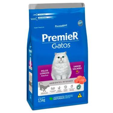 Imagem de Ração Premier Gatos Ambientes Internos Adultos de Pelos Longos Sabor S