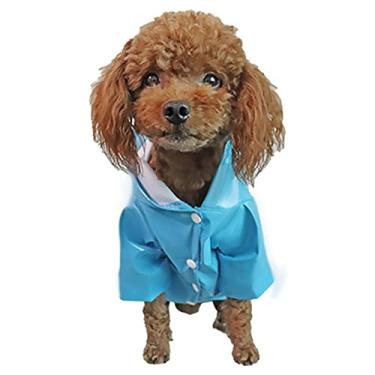 Imagem de Avental para Cães Chuvasco com Listras Reflexivas Casaco Capuz Proteção Confortável em Tempo Chuvoso