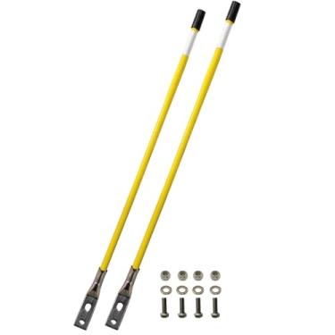 Imagem de Kit de guias de marcadores de lâmina de arado de neve amarelo 68.6 cm interno todo fio de aço inoxidável nunca quebra junta de aço inoxidável 304L de alta visibilidade fácil instalação para limpa-neve