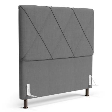 Imagem de Cabeceira Cama Box Casal Mel 140cm Com Frame Linho Cinza - Desk Design
