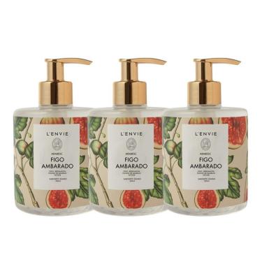 Imagem de Kit 3 Sabonete Líquido Figo Ambarado Arabesc Frutal Lenvie 350ml