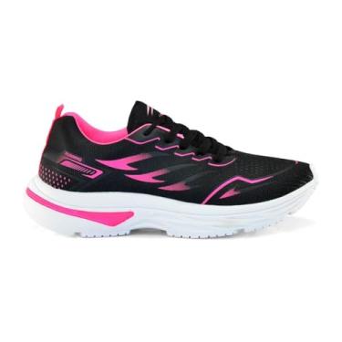 Imagem de Tênis Feminino Esportivo Infily para Caminhada Corrida Treino Academia Crossfit Leve com Sola em Micro Expandido Cano Baixo Respirável Resistente à Água (Preto/Pink, BR, Adulto, Numérico, M, 40)