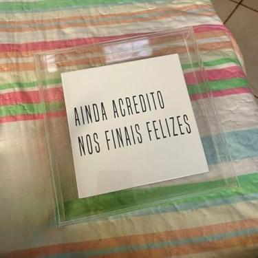 Imagem de Moldura Caixa Quadro Acrílico Transparente Cristal Para Mesa Aparador Estante – Foto Diploma Arte(20 x 20 x 3)