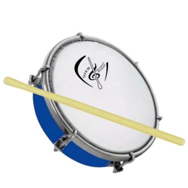 Imagem de Tamborim 6 Pol. Abs Pele Leitosa C/Baqueta Madeira e Chave de Afinação - Web Music Shop (Azul)