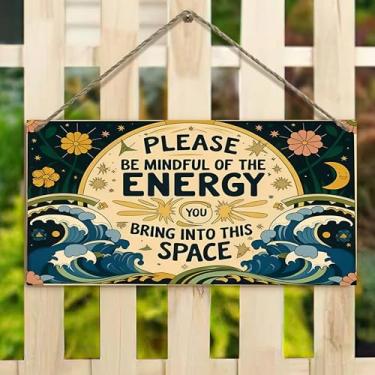 Imagem de Placa suspensa de 10 x 20,3 cm (4 x 20.3 cm), ondas espaciais, flores rústicas, decoração de casa de fazenda para cerca, varanda, jardim (casa vintage e design floral)