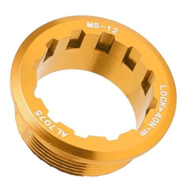 Imagem de Keenso Volante, Capa de Bloqueio do Volante da Bicicleta da Liga de Alumínio Com Design Antiderrapante para Cassete de 12 Velocidades Lockring M7100 M6100 M8100 Series (Ouro)
