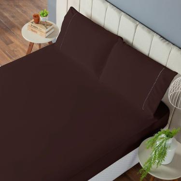 Imagem de Jogo De Lençol Solteiro 2 Peças Laura 400 Fios 100% Poliéster - Marrom
