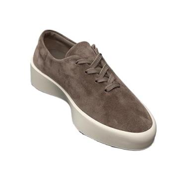 Imagem de Sapatos de tabuleiro, cabeça redonda, plataforma simples, sapatos casuais para homens e mulheres, Marrom, 42 BR