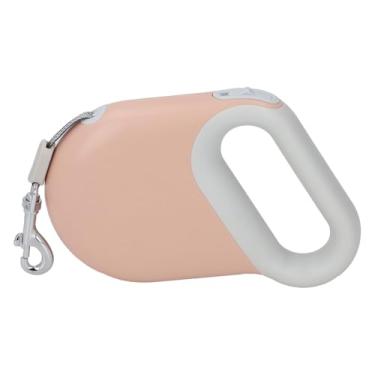 Imagem de Trela ​​retrátil do cão 16.4ft alça macia fita de trator de controle telescópico para animais de estimação ao ar livre andando abs liga de alumínio durável (Rosa)