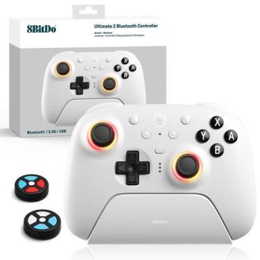 Imagem de Controlador Bluetooth Ultimate 2 de 8Bitdo para Switch/PC Blanco