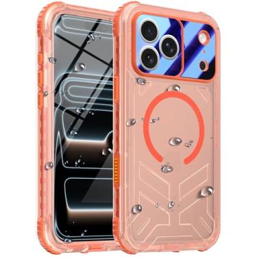 Imagem de Mangix Capa para iPhone 17 Pro, magnética compatível com Magsafe protetor de tela integrado de corpo inteiro, resistente, IP68, à prova d'água, à prova de poeira, capa de telefone para Apple iPhone 17