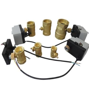 Imagem de 1 peça de válvula de esfera motorizada de latão atuador elétrico AC220V DC12V-DC24V 3-Wire 2-Control 2-Way atuadores elétricos com interruptor manual (fio DN40,12VDC-24VDC_3)