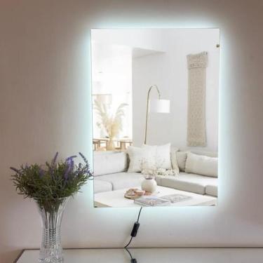 Imagem de Espelho Retangular Para Banheiro 35x60 Lapidado Com Led - Decora Loja