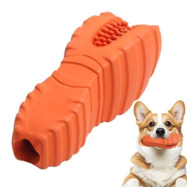 Imagem de Brinquedo Escova para Cães - Bastão Interativo Com Guincho | Brinquedo de Borracha Para Higiene Dentaria Canina - Para Pets de Porte Medio e Grande Mastigadores
