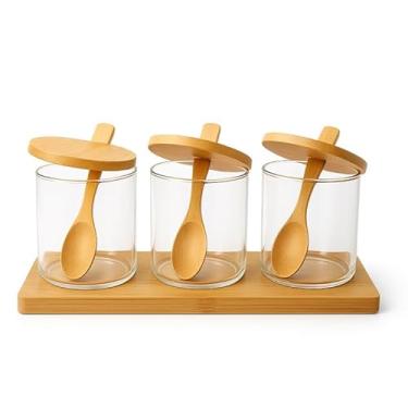 Imagem de Conjunto 3 Porta Temperos 400 ml com Colher e Bandeja Vista