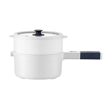 Imagem de Panela Elétrica de 1 6L 110V Panelinha com Superfície Antiaderente para Cozinhar Macarrão Tampa vapor Bisteca Ovo Arroz Frito Ramen Sopa Controle Temp