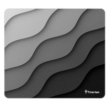 Imagem de Mouse Pad Gamer Control Profissional 49x42 Deskpad Hexágono Branco Preto Liso Ergonômico - Titorion (Onda Degradê)