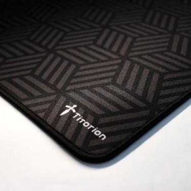 Imagem de Mouse Pad Gamer Control Profissional 49x42 Deskpad Hexágono Branco Preto Liso Ergonômico - Titorion (Preto Hexágono)